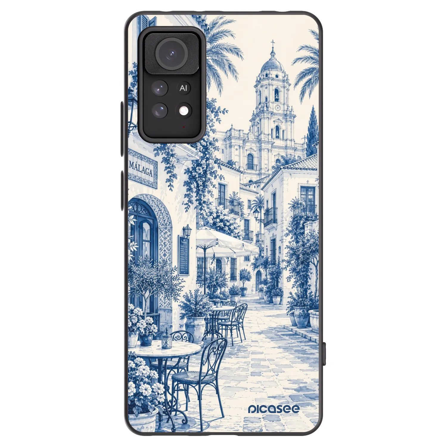 Picasee Μαύρη θήκη σιλικόνης για Xiaomi Redmi Note 11 Pro - Calle Azul