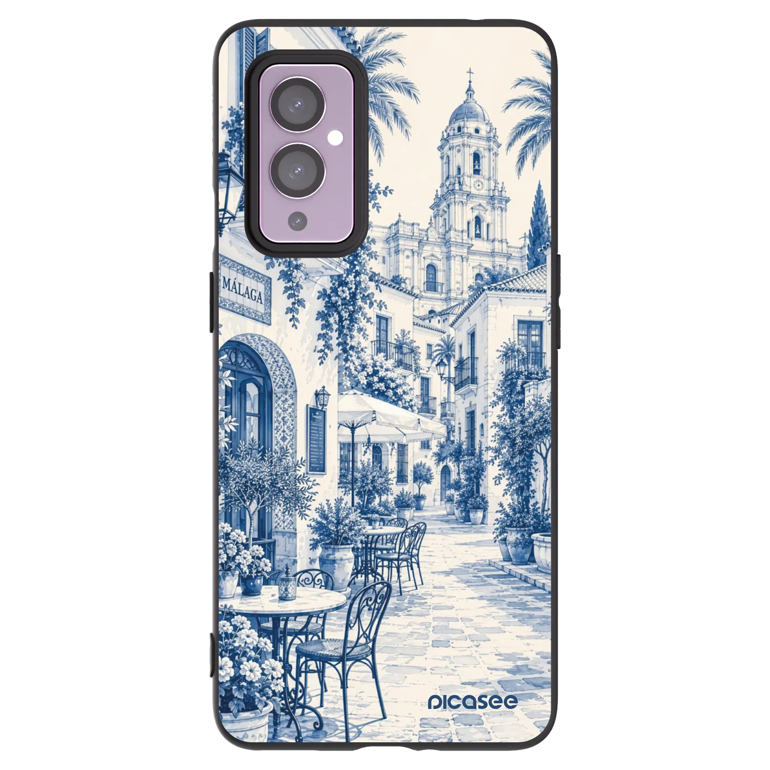 Picasee Μαύρη θήκη σιλικόνης για OnePlus 9 - Calle Azul