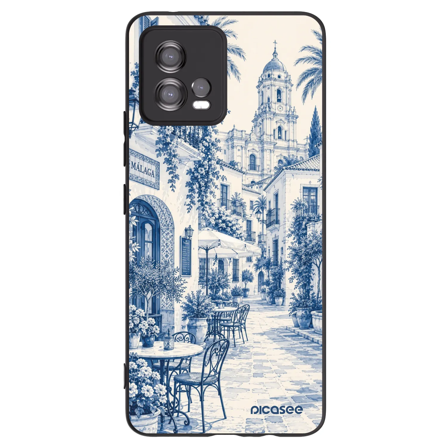 Picasee Μαύρη θήκη σιλικόνης για Motorola Moto G72 - Calle Azul