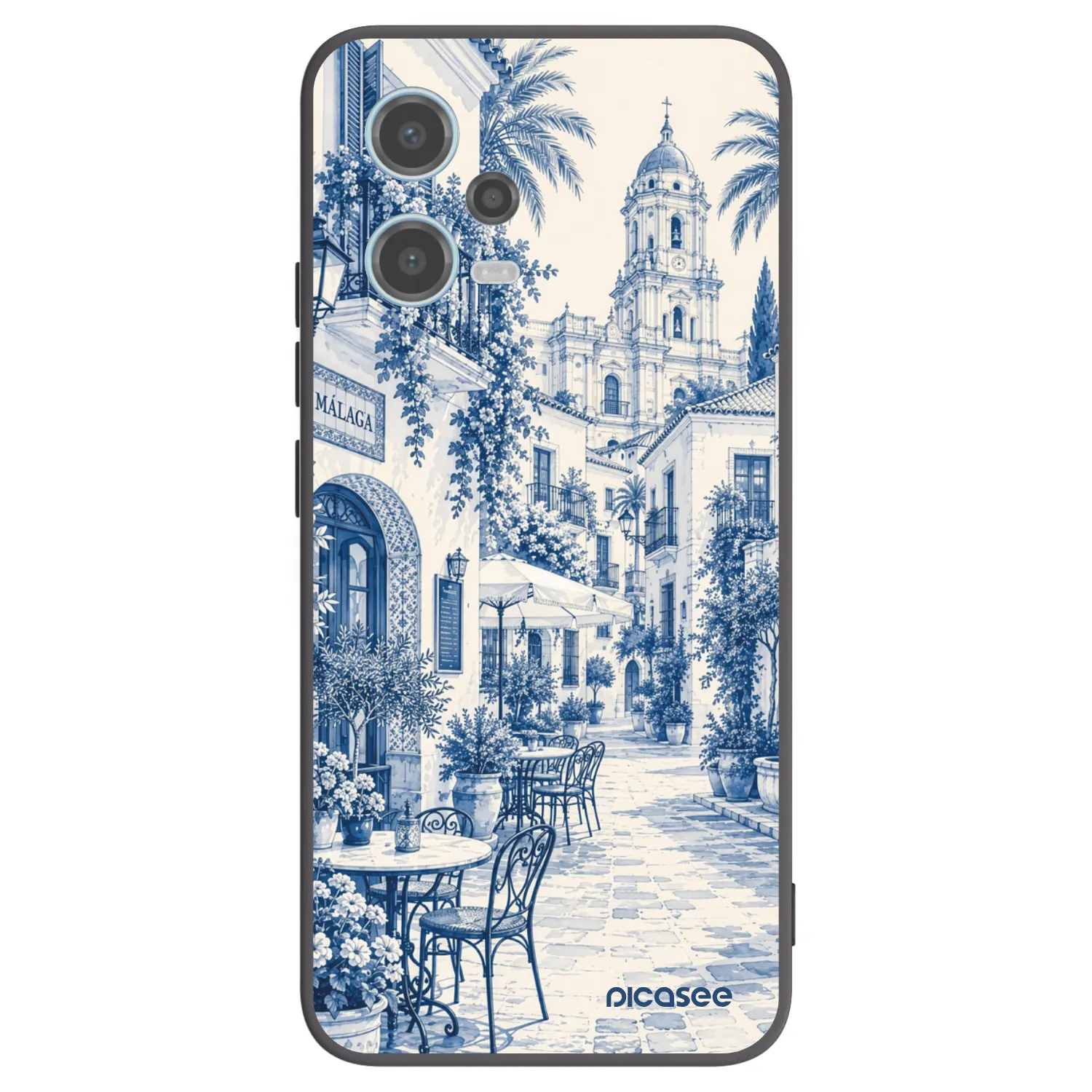 Picasee Μαύρη θήκη σιλικόνης για Xiaomi Redmi Note 12 5G - Calle Azul