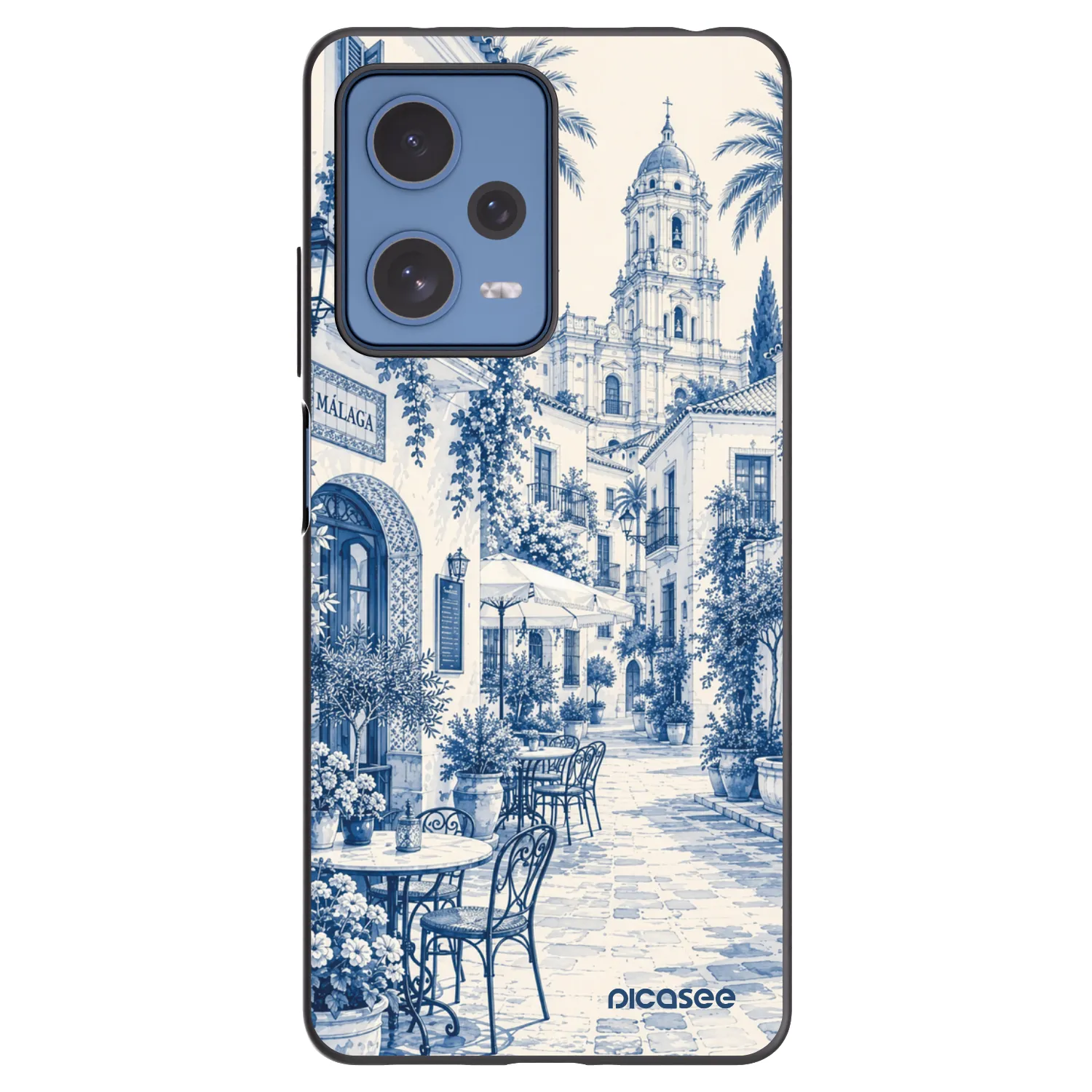Picasee Μαύρη θήκη σιλικόνης για Xiaomi Redmi Note 12 Pro 5G - Calle Azul