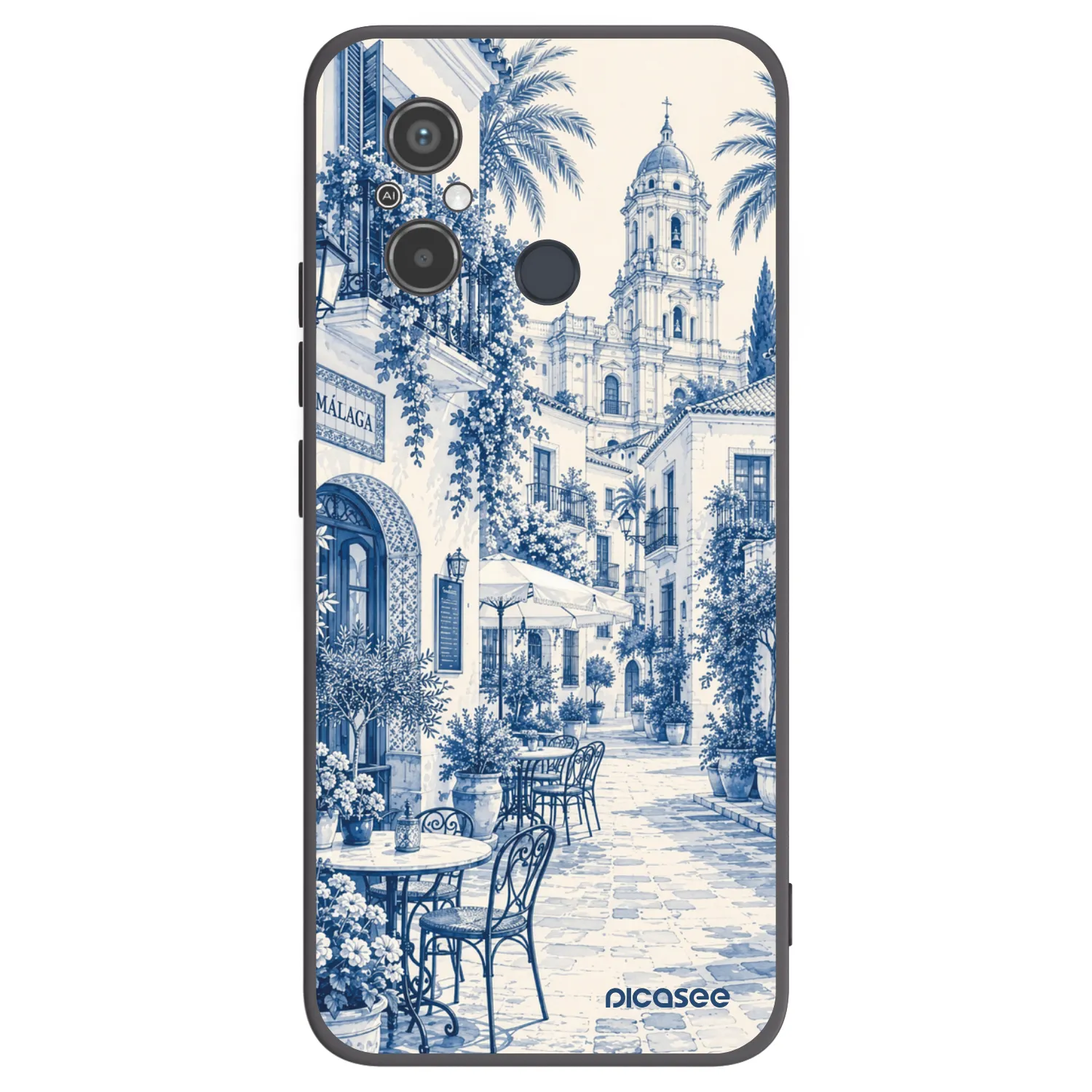 Picasee Μαύρη θήκη σιλικόνης για Xiaomi Redmi 12C - Calle Azul