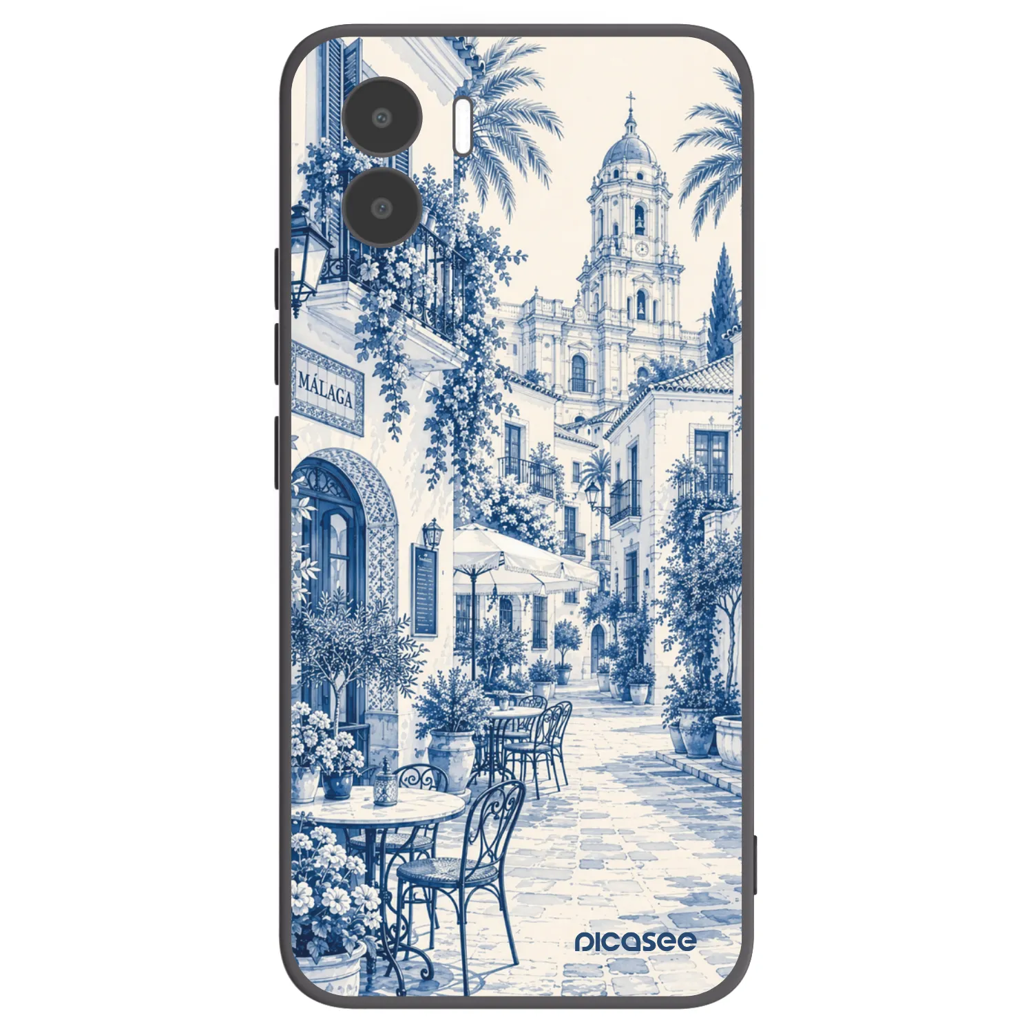 Picasee Μαύρη θήκη σιλικόνης για Xiaomi Redmi A2 - Calle Azul