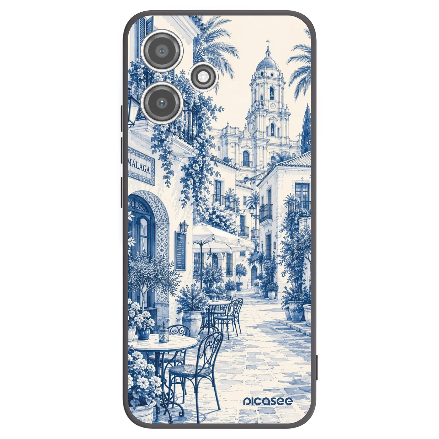 Picasee Μαύρη θήκη σιλικόνης για Xiaomi Redmi 12 5G - Calle Azul