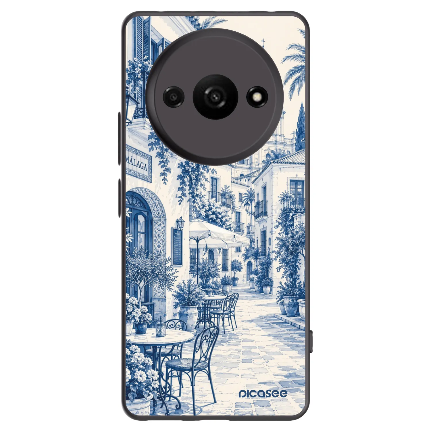 Picasee Μαύρη θήκη σιλικόνης για Xiaomi Redmi A3 - Calle Azul