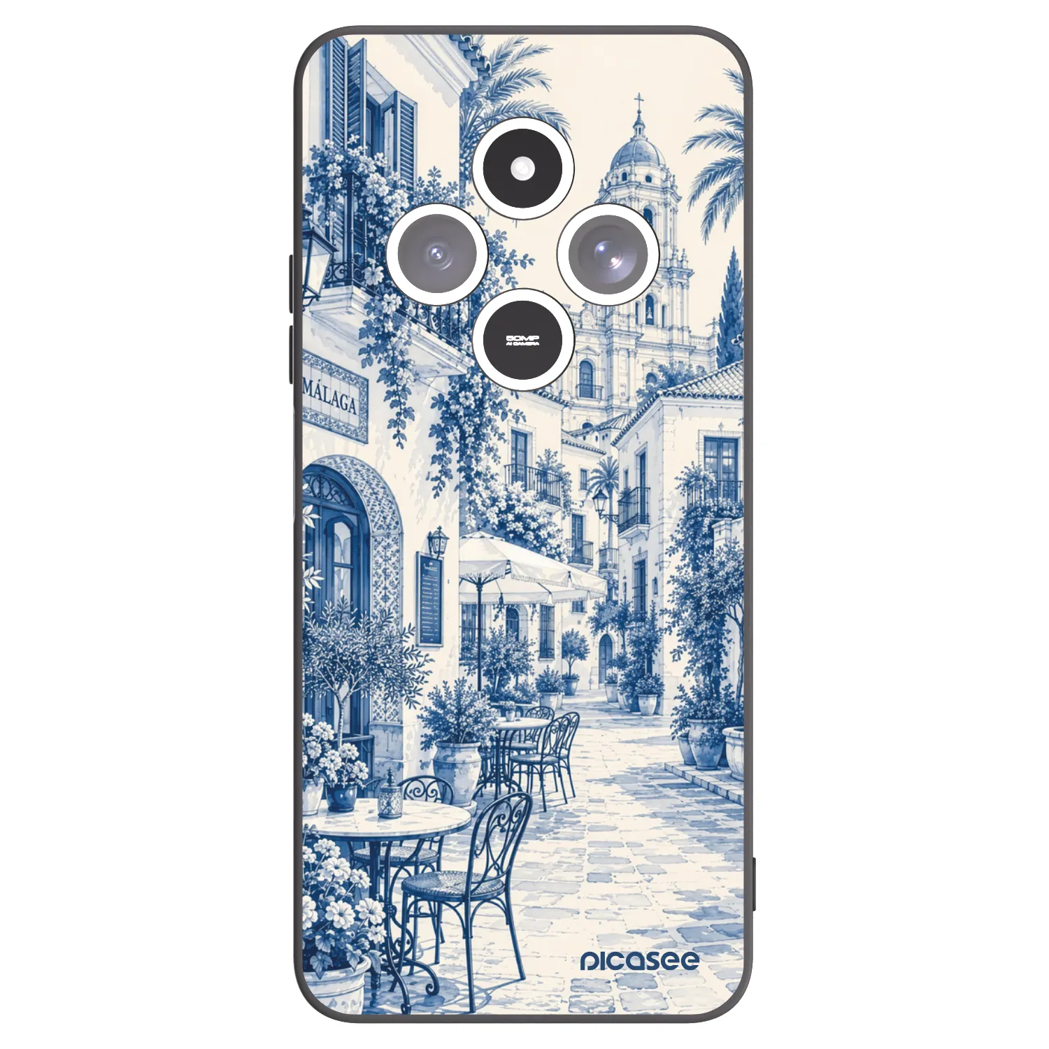 Picasee Μαύρη θήκη σιλικόνης για Xiaomi Redmi 14C - Calle Azul