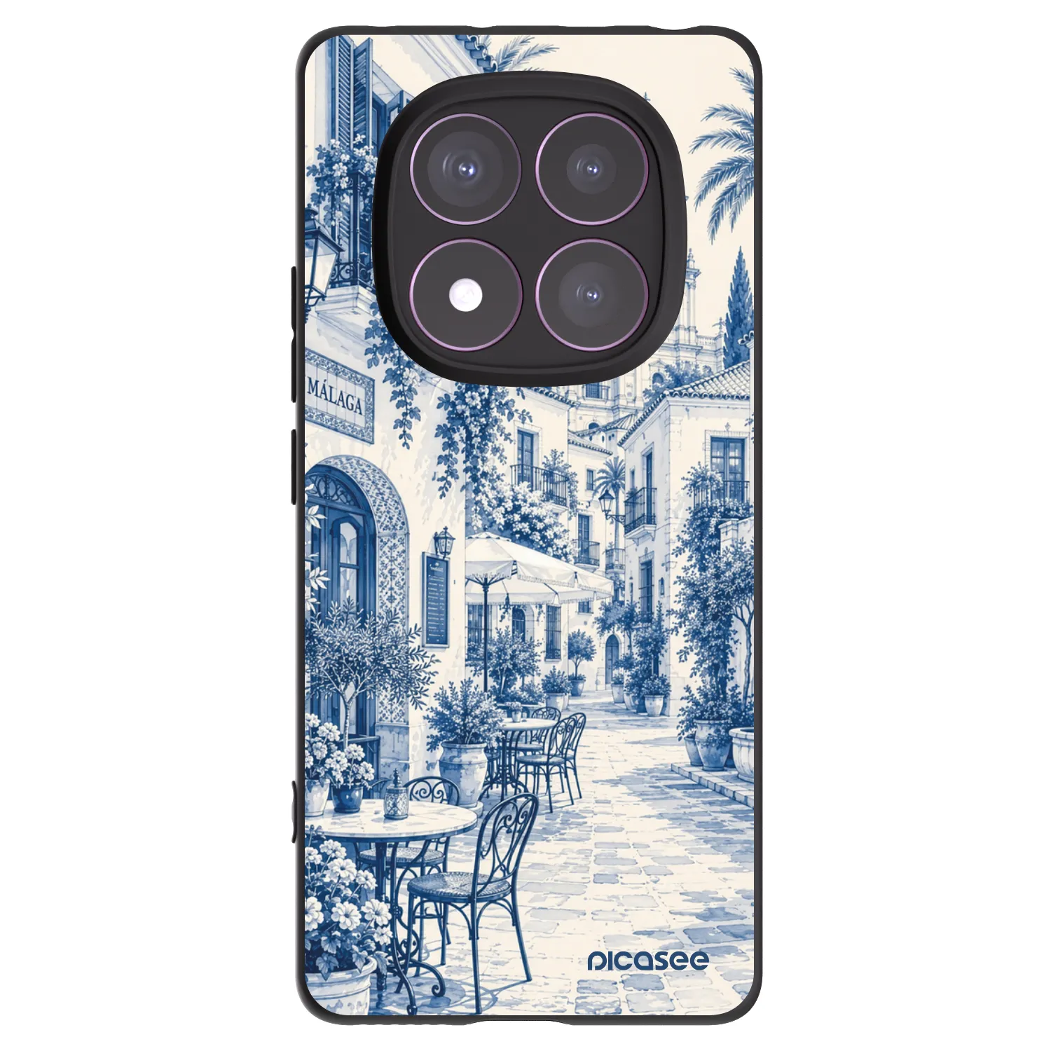 Picasee Μαύρη θήκη σιλικόνης για Xiaomi Redmi Note 14 Pro 4G - Calle Azul