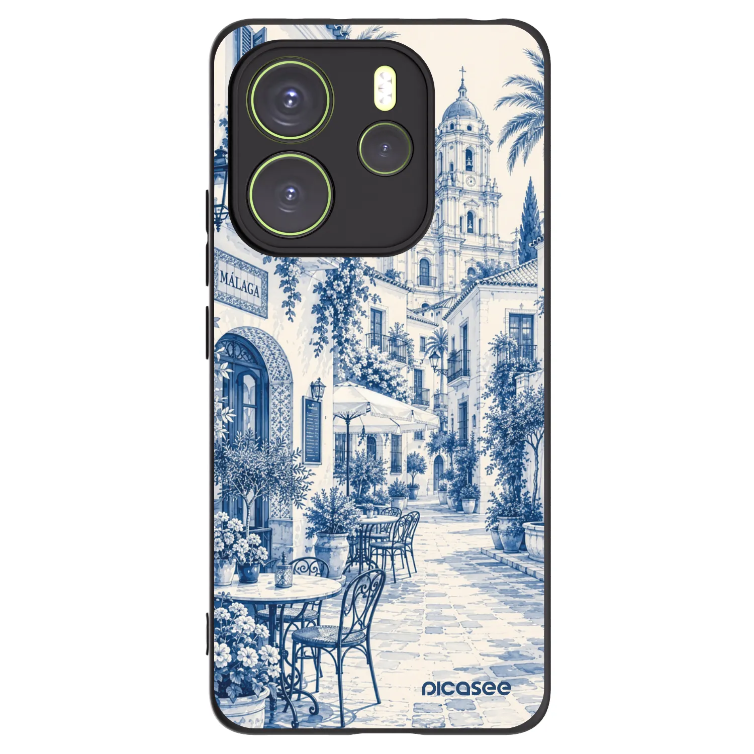 Picasee Μαύρη θήκη σιλικόνης για Xiaomi Redmi Note 14 4G - Calle Azul