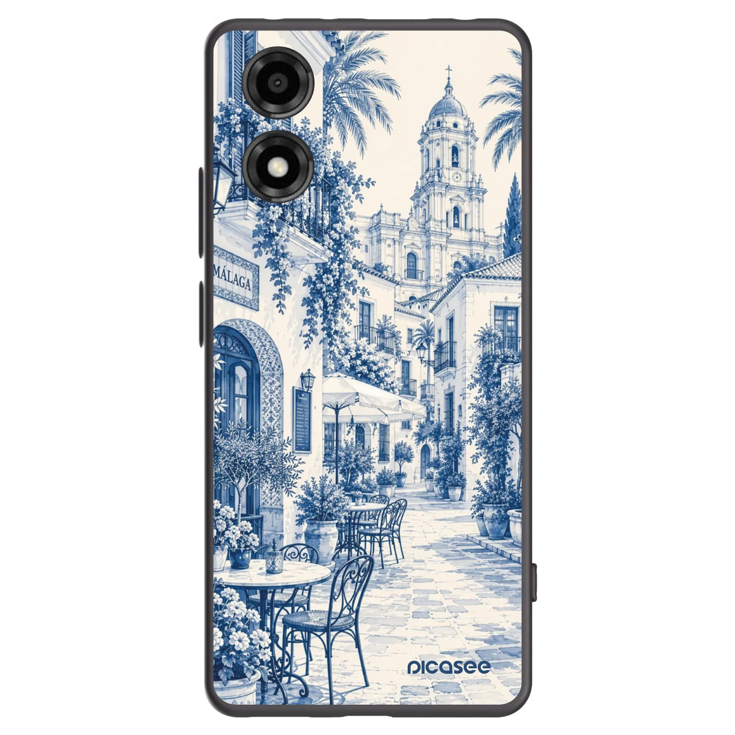 Picasee Μαύρη θήκη σιλικόνης για Motorola Moto E14 - Calle Azul