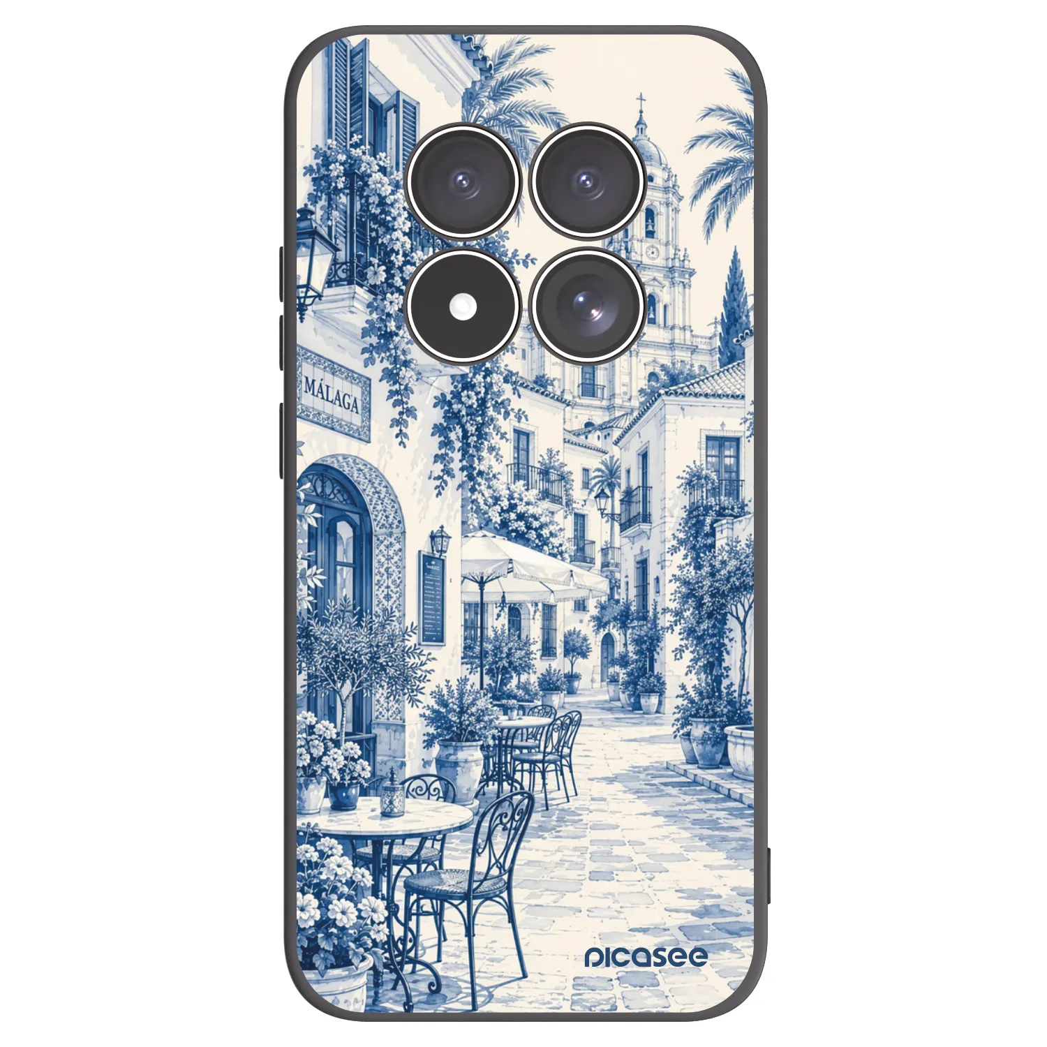 Picasee Μαύρη θήκη σιλικόνης για Xiaomi Redmi Note 15 Pro 4G - Calle Azul
