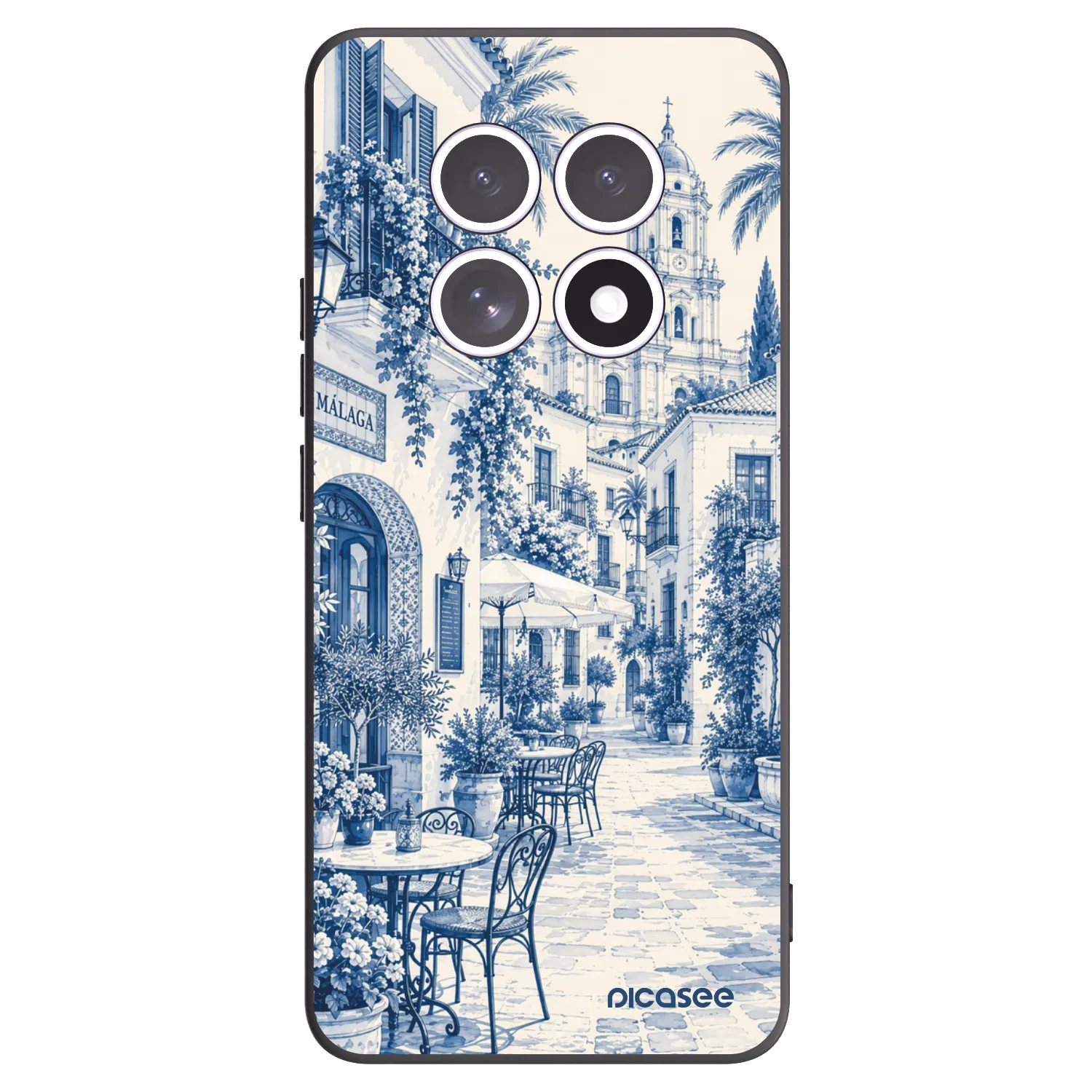 Picasee Μαύρη θήκη σιλικόνης για Xiaomi Redmi Note 15 4G - Calle Azul
