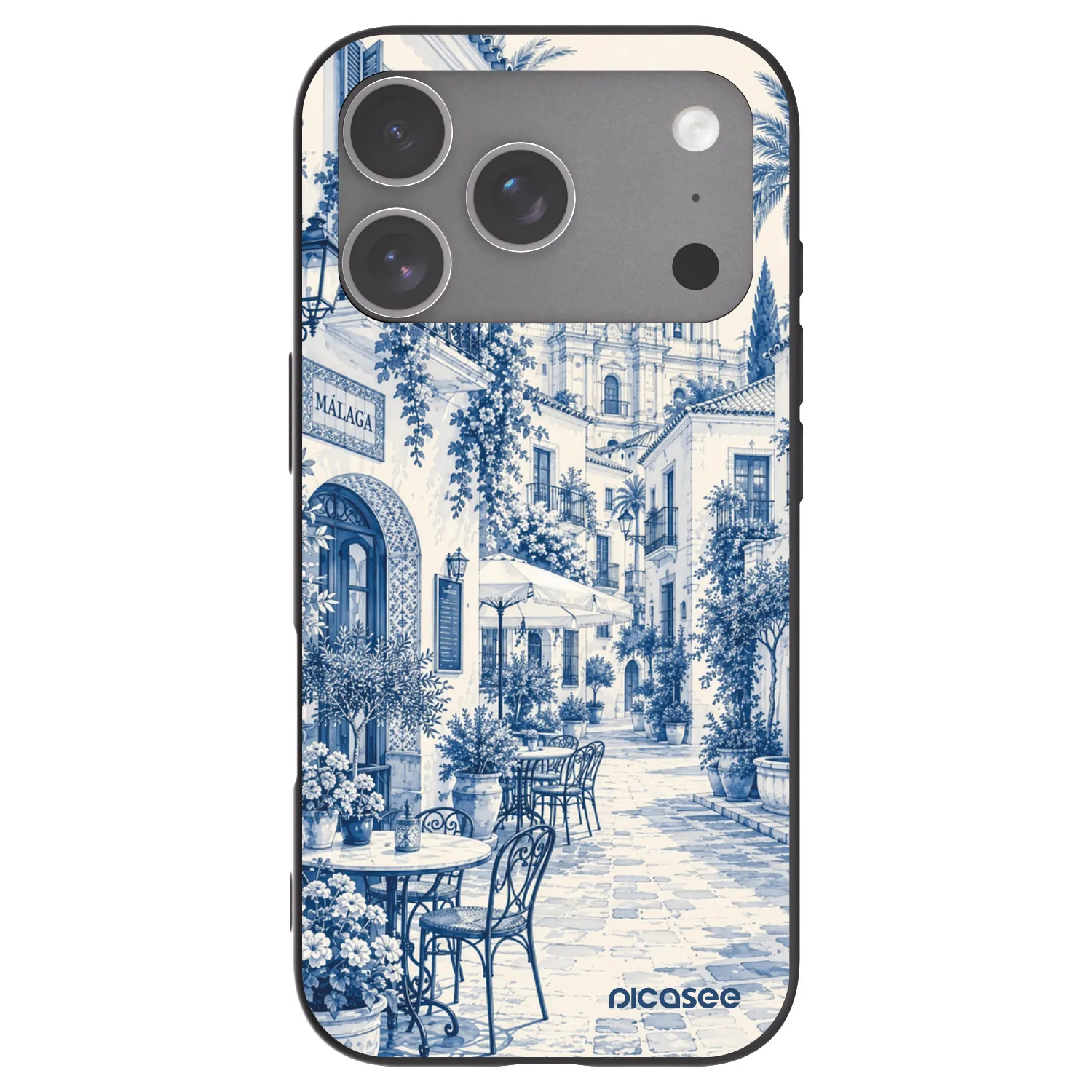 Picasee Μαύρη θήκη σιλικόνης για Apple iPhone 18 Pro - Calle Azul