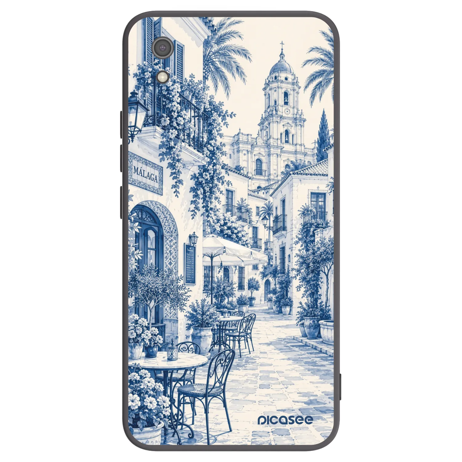 Picasee Μαύρη θήκη σιλικόνης για Xiaomi Redmi 7A - Calle Azul