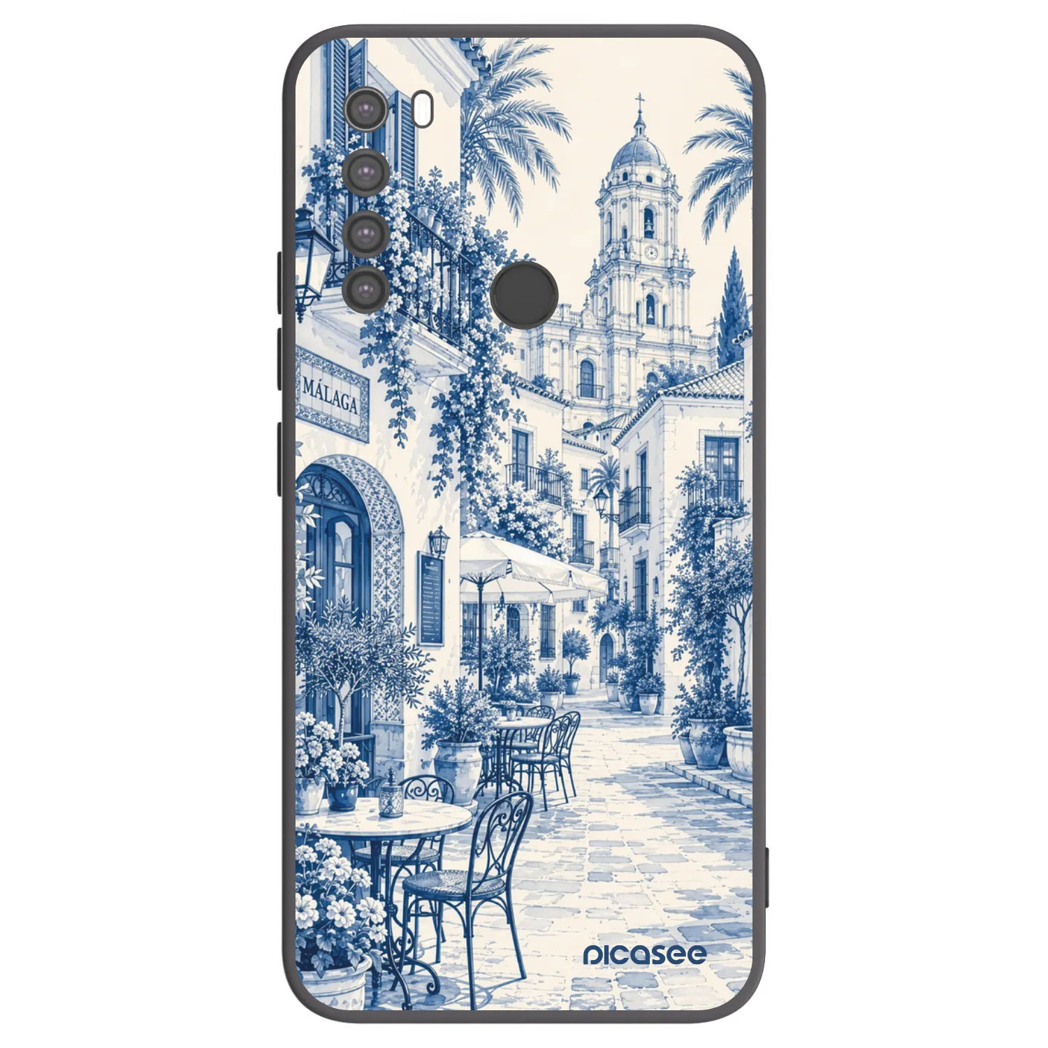 Picasee Μαύρη θήκη σιλικόνης για Xiaomi Redmi Note 8 - Calle Azul