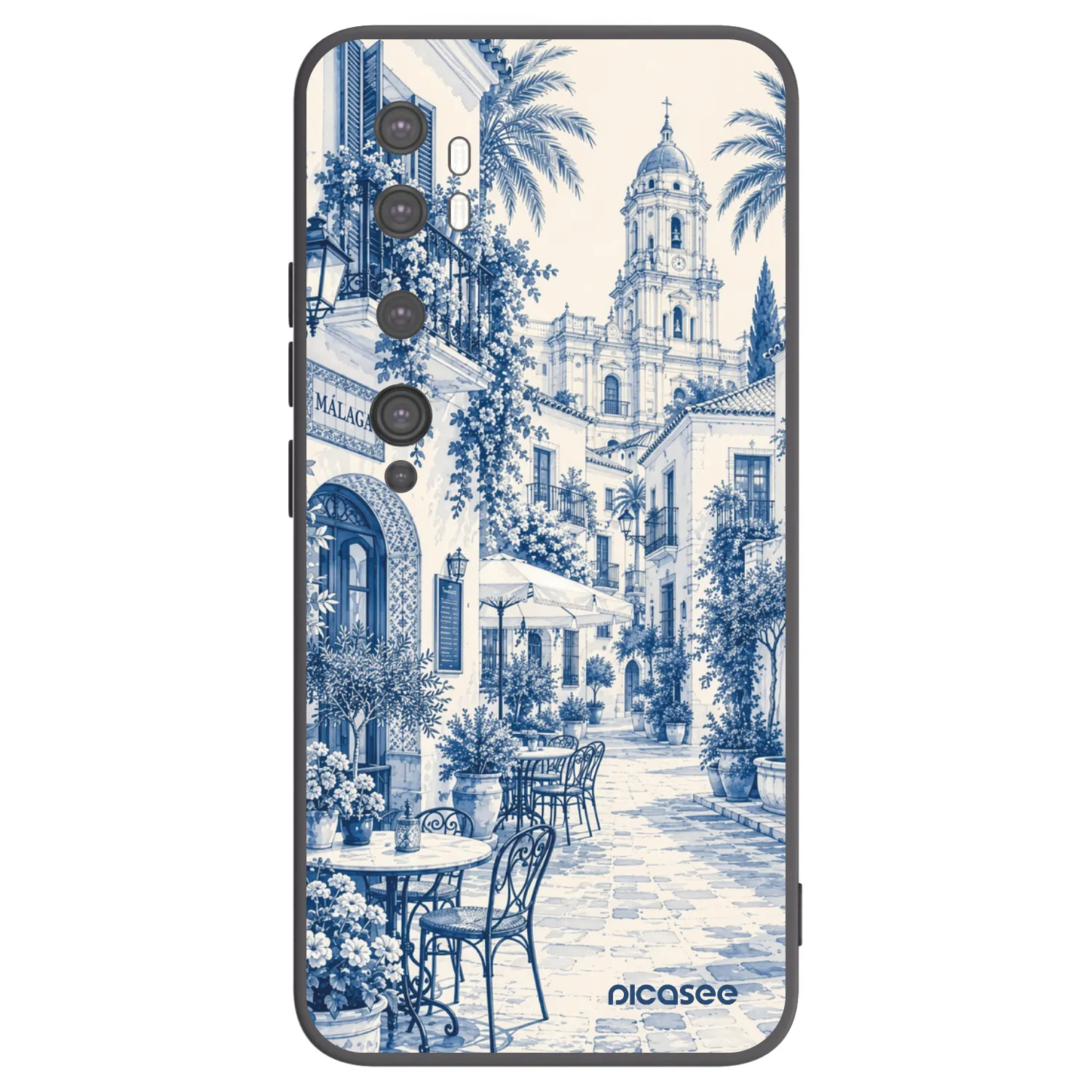 Picasee Μαύρη θήκη σιλικόνης για Xiaomi Mi Note 10 (Pro) - Calle Azul