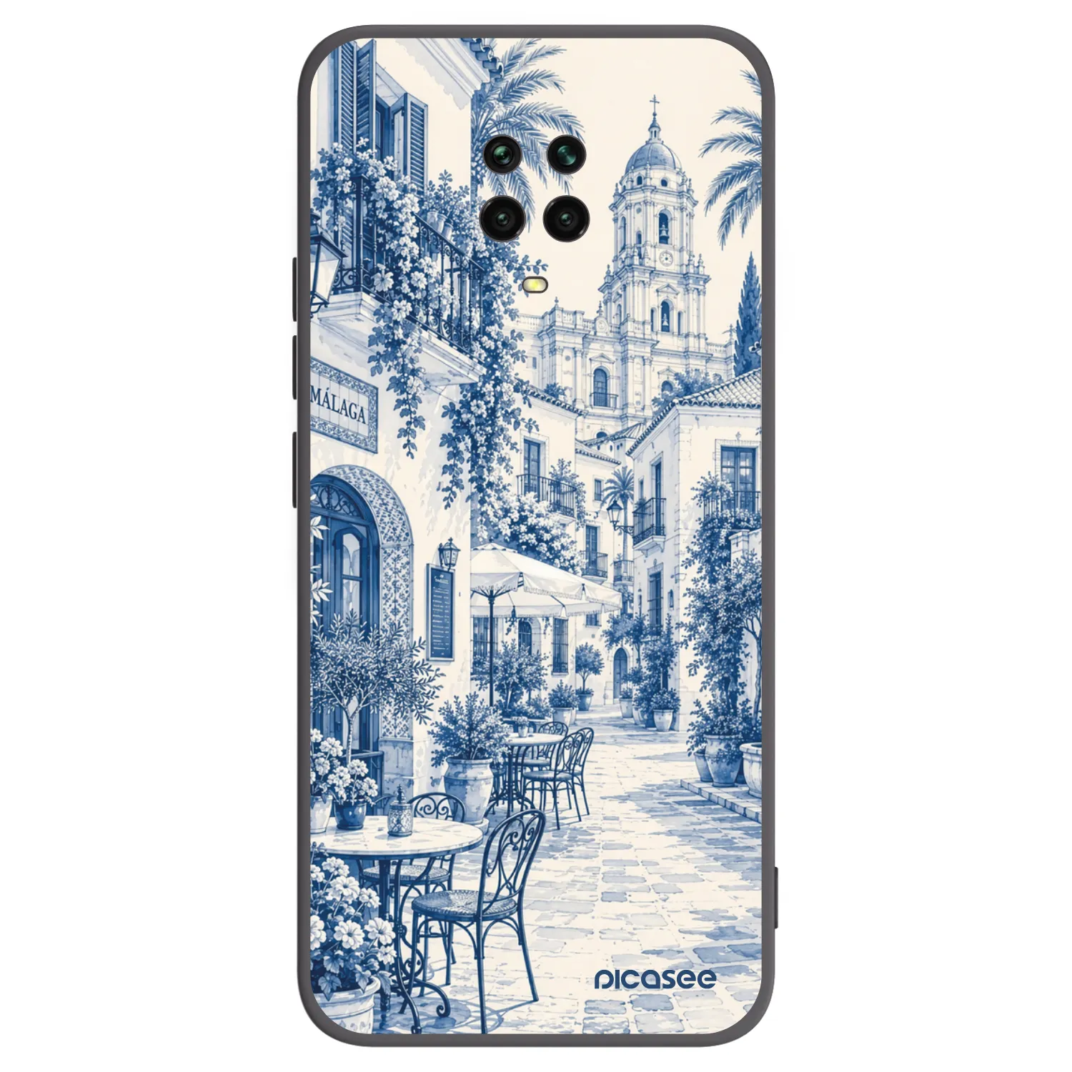 Picasee Μαύρη θήκη σιλικόνης για Xiaomi Redmi Note 9 Pro - Calle Azul