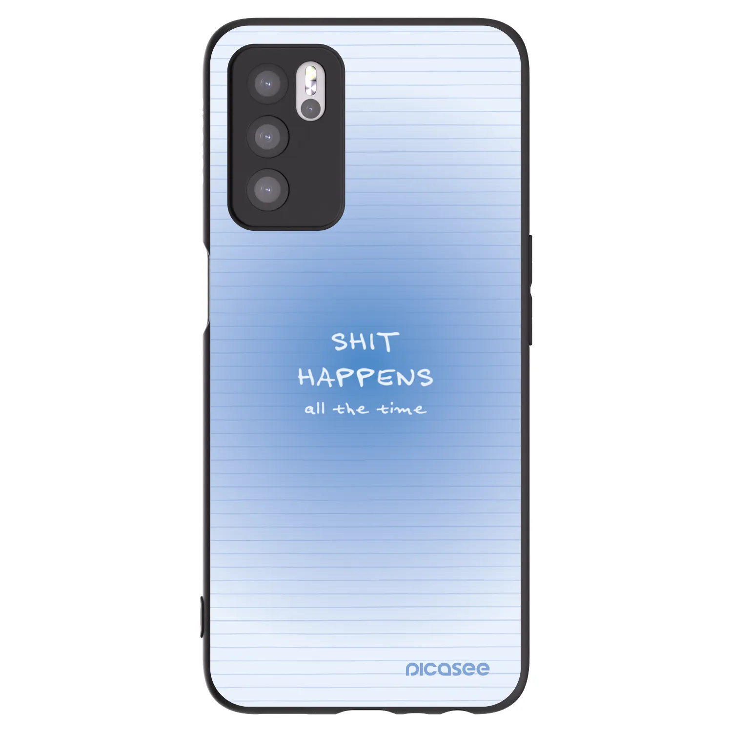 Picasee Μαύρη θήκη σιλικόνης για OPPO A16 - Oops Memo