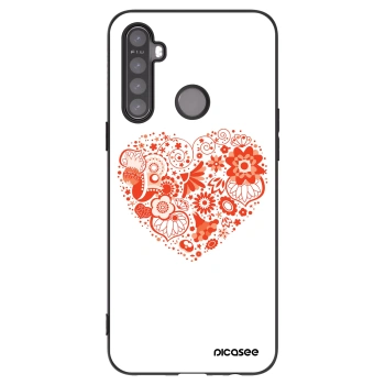 Picasee Μαύρη θήκη σιλικόνης για Realme 5 - Big heart