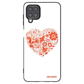 Picasee Μαύρη θήκη σιλικόνης για Samsung Galaxy A12 A125F - Big heart