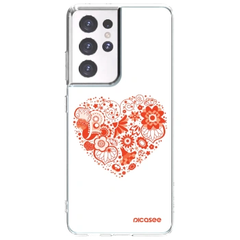 Picasee διαφανής θήκη σιλικόνης Samsung Galaxy S21 Ultra 5G G998B - Big heart
