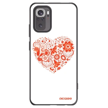 Picasee Μαύρη θήκη σιλικόνης για Xiaomi Redmi Note 10 - Big heart
