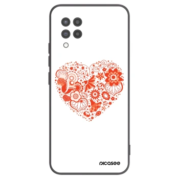 Picasee Μαύρη θήκη σιλικόνης για Samsung Galaxy A42 A426B - Big heart