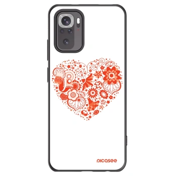 Picasee Μαύρη θήκη σιλικόνης για Xiaomi Redmi Note 10S - Big heart