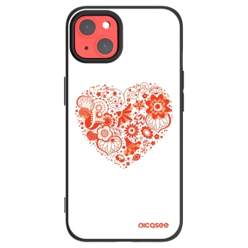Picasee Μαύρη θήκη σιλικόνης για Apple iPhone 13 - Big heart