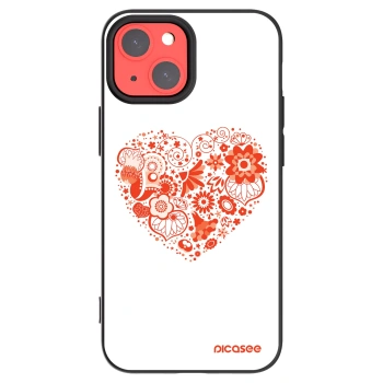 Picasee Μαύρη θήκη σιλικόνης για Apple iPhone 13 mini - Big heart