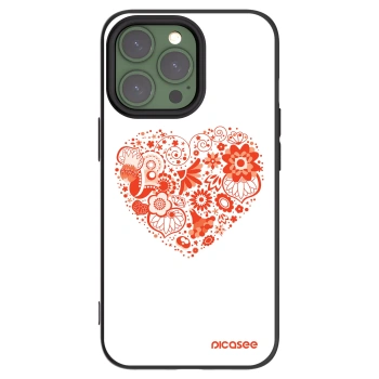 Picasee Μαύρη θήκη σιλικόνης για Apple iPhone 13 Pro - Big heart
