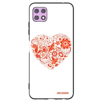 Picasee Μαύρη θήκη σιλικόνης για Samsung Galaxy A22 A226B 5G - Big heart