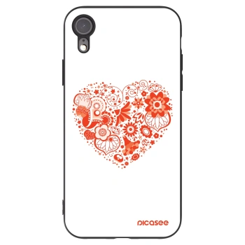 Picasee Μαύρη θήκη σιλικόνης για Apple iPhone XR - Big heart