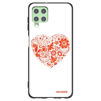 Picasee Μαύρη θήκη σιλικόνης για Samsung Galaxy A22 A225F 4G - Big heart