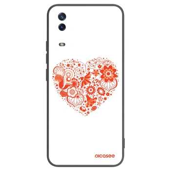 Picasee Μαύρη θήκη σιλικόνης για Vivo Y11s - Big heart