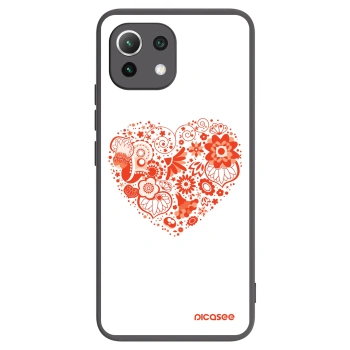 Picasee Μαύρη θήκη σιλικόνης για Xiaomi 11 Lite 5G NE - Big heart