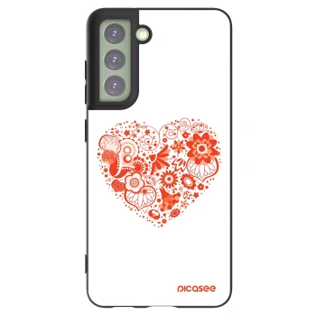 Picasee Μαύρη θήκη σιλικόνης για Samsung Galaxy S21 FE 5G - Big heart