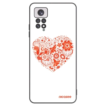 Picasee Μαύρη θήκη σιλικόνης για Xiaomi Redmi Note 11 - Big heart