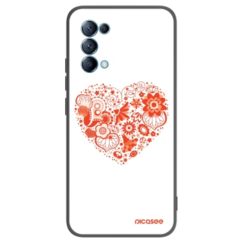 Picasee Μαύρη θήκη σιλικόνης για OPPO Reno 5 5G - Big heart