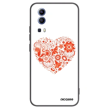 Picasee Μαύρη θήκη σιλικόνης για Vivo Y52 5G - Big heart