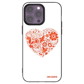 Picasee Μαύρη θήκη σιλικόνης για Apple iPhone 14 Pro Max - Big heart