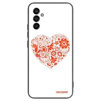 Picasee Μαύρη θήκη σιλικόνης για Samsung Galaxy M13 M135F - Big heart