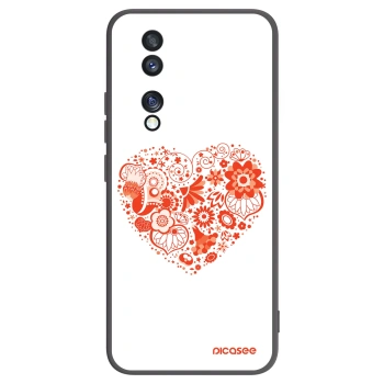 Picasee Μαύρη θήκη σιλικόνης για Honor 70 - Big heart