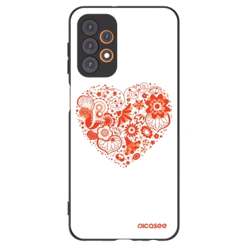 Picasee Μαύρη θήκη σιλικόνης για Samsung Galaxy A23 A236B 5G - Big heart