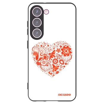 Picasee Μαύρη θήκη σιλικόνης για Samsung Galaxy S23 5G - Big heart