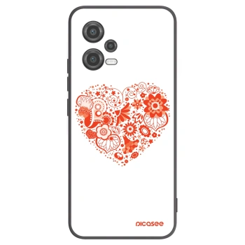Picasee Μαύρη θήκη σιλικόνης για Xiaomi Poco X5 - Big heart