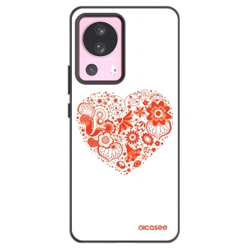 Picasee Μαύρη θήκη σιλικόνης για Xiaomi 13 Lite - Big heart