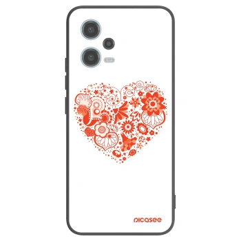 Picasee Μαύρη θήκη σιλικόνης για Xiaomi Redmi Note 12 5G - Big heart