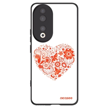 Picasee Μαύρη θήκη σιλικόνης για Honor 90 5G - Big heart