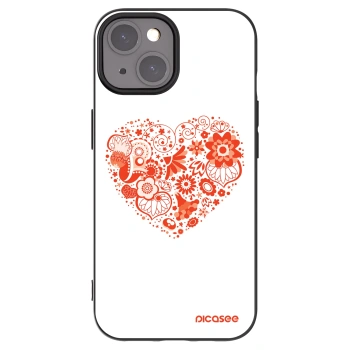 Picasee Μαύρη θήκη σιλικόνης για Apple iPhone 15 - Big heart
