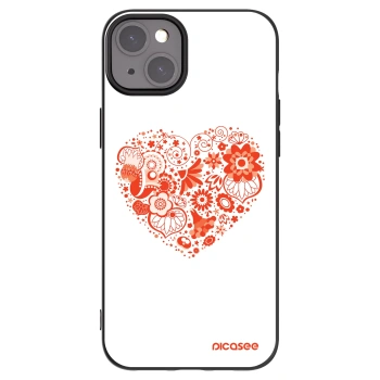 Picasee Μαύρη θήκη σιλικόνης για Apple iPhone 15 Plus - Big heart